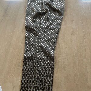 Chico's Black and Gold Geometric Straight Leg Pants